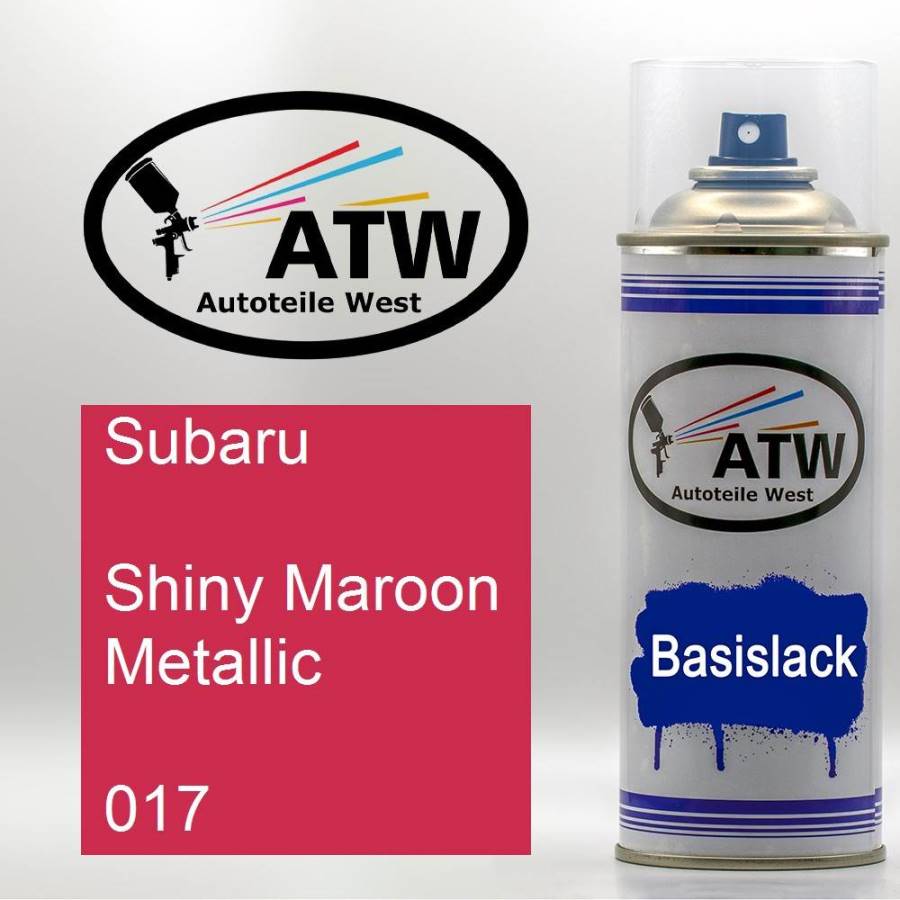 Subaru, Shiny Maroon Metallic, 017: 400ml Sprühdose, von ATW Autoteile West.